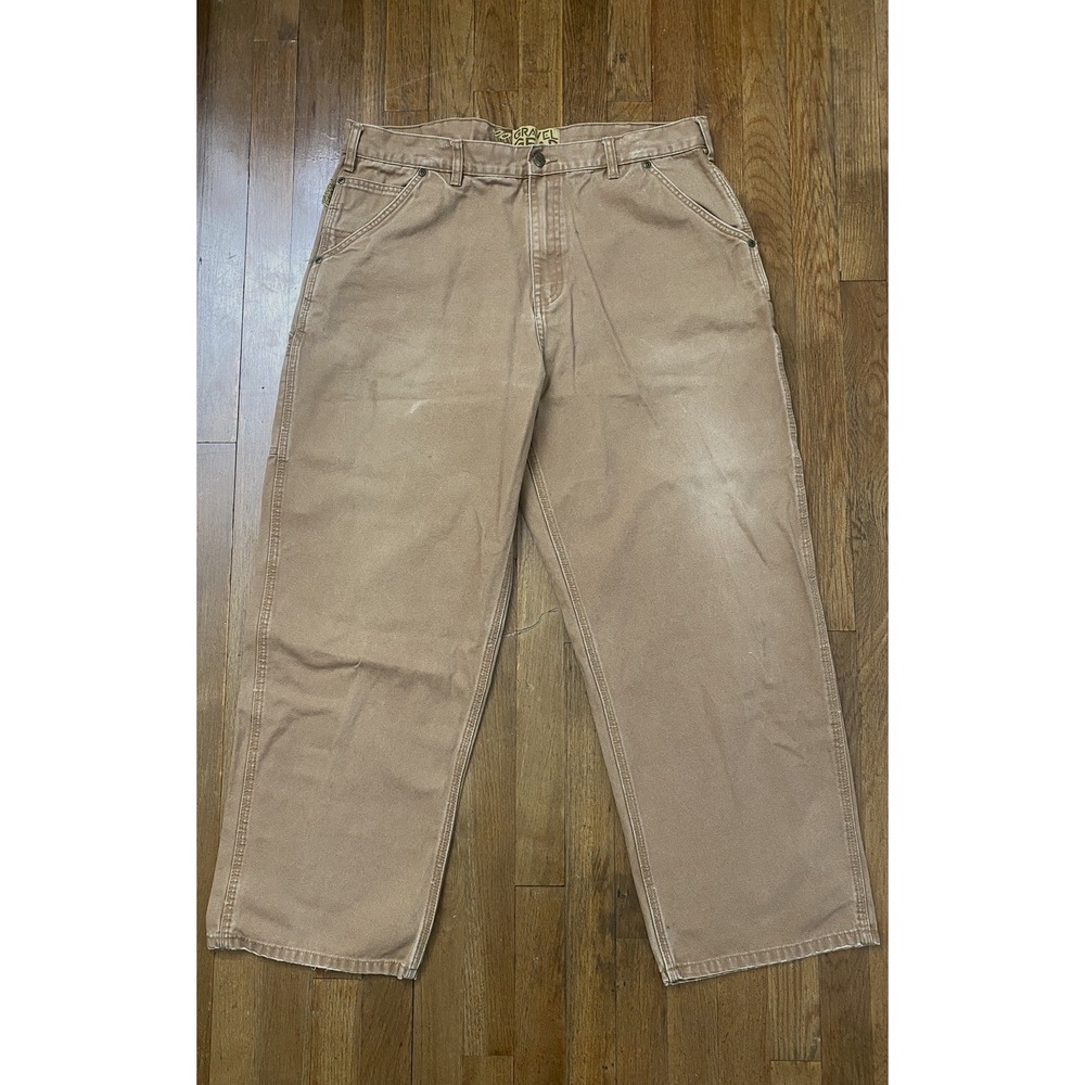 Gravel Gear Carpenter Pants Men's 36x28 Brown Canvas Work Pants Skate Streetwear